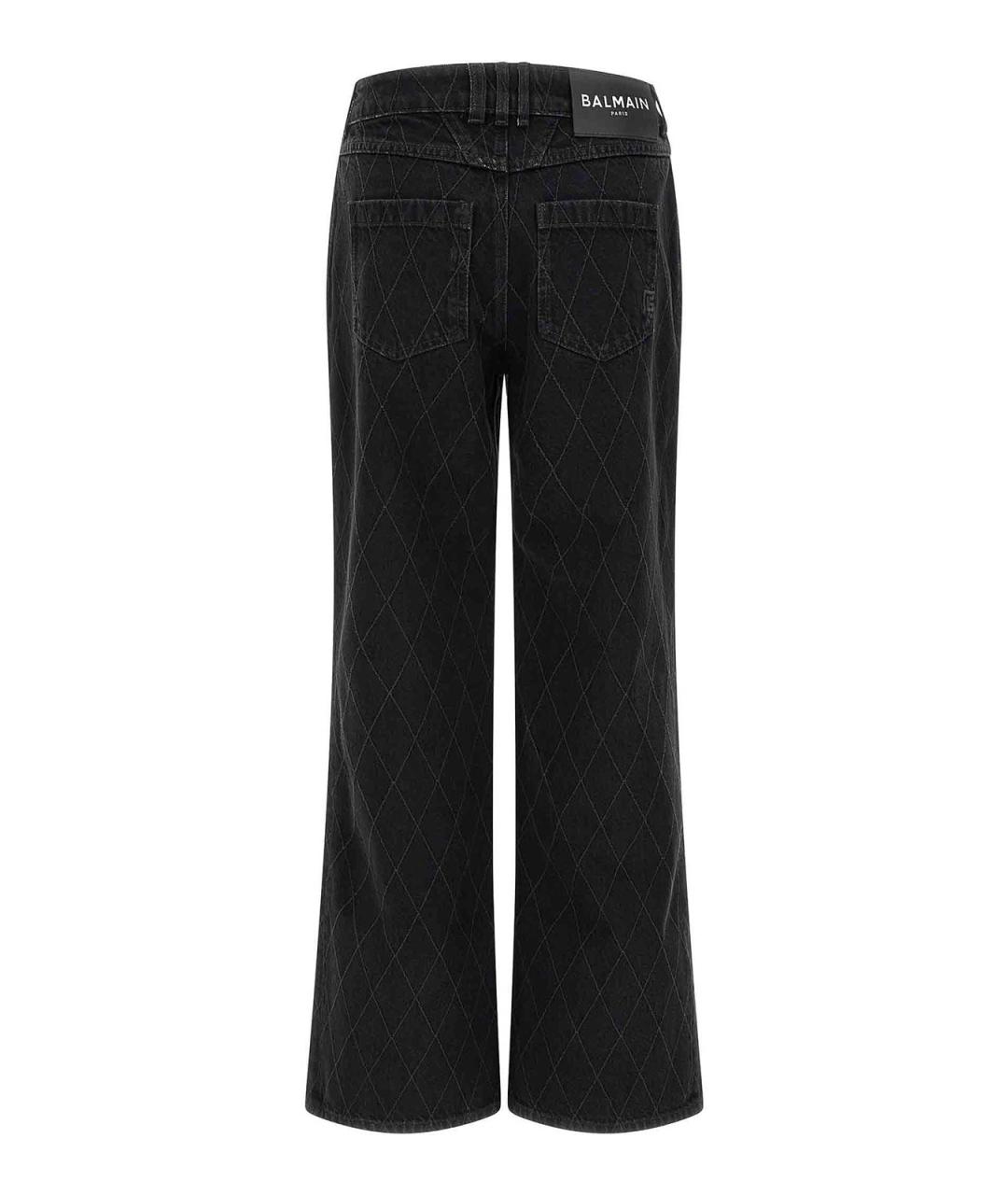 BALMAIN Черные хлопковые прямые джинсы, фото 2