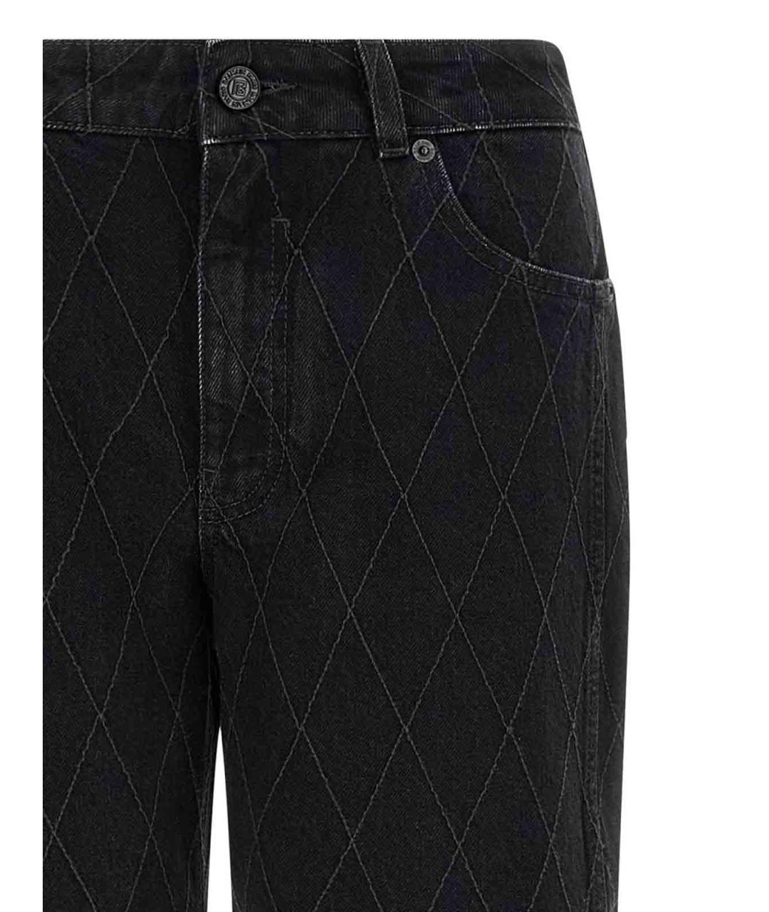 BALMAIN Черные хлопковые прямые джинсы, фото 3