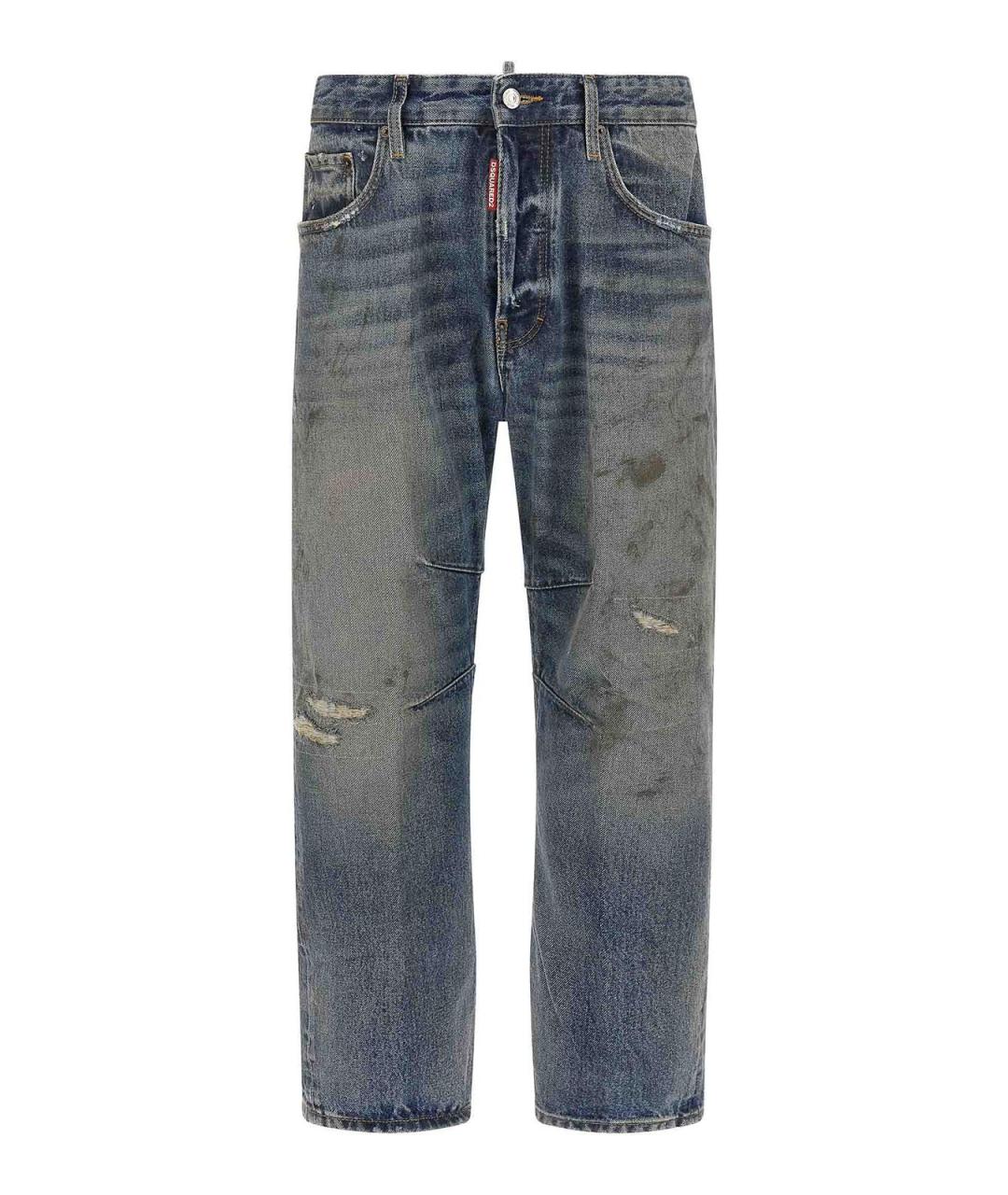DSQUARED2 Синие хлопковые прямые джинсы, фото 1