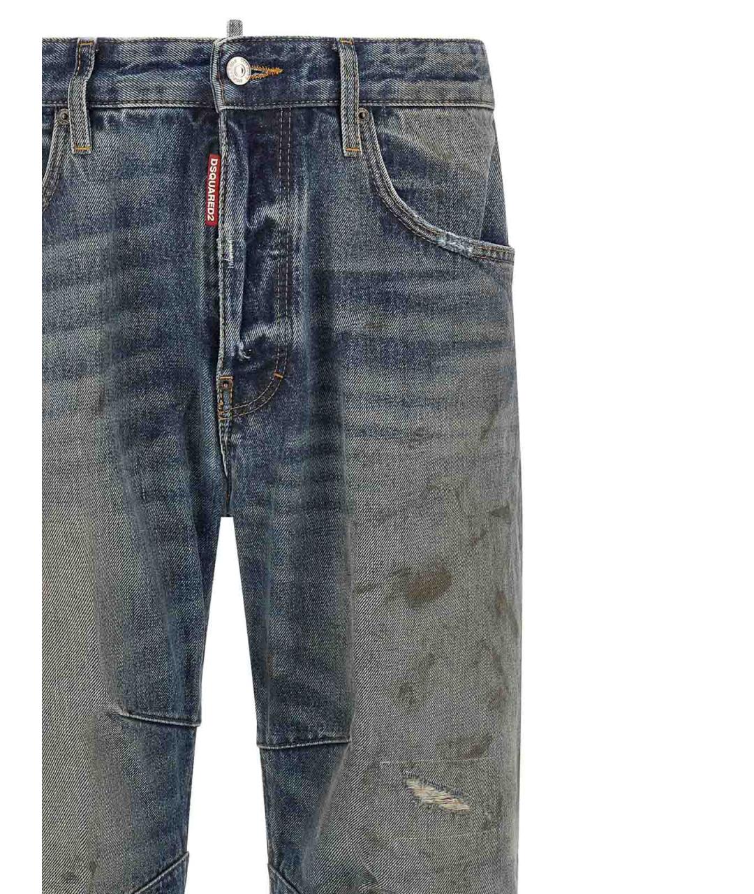 DSQUARED2 Синие хлопковые прямые джинсы, фото 3
