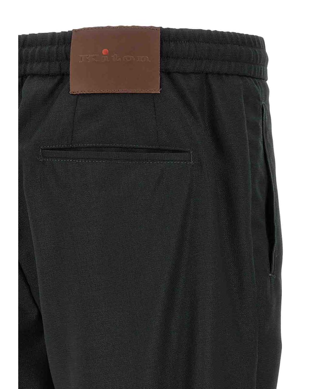 KITON Серые шерстяные повседневные брюки, фото 4