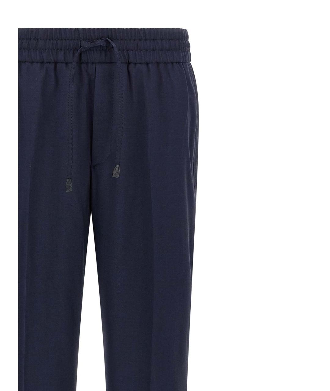 BRIONI Синие шерстяные повседневные брюки, фото 3