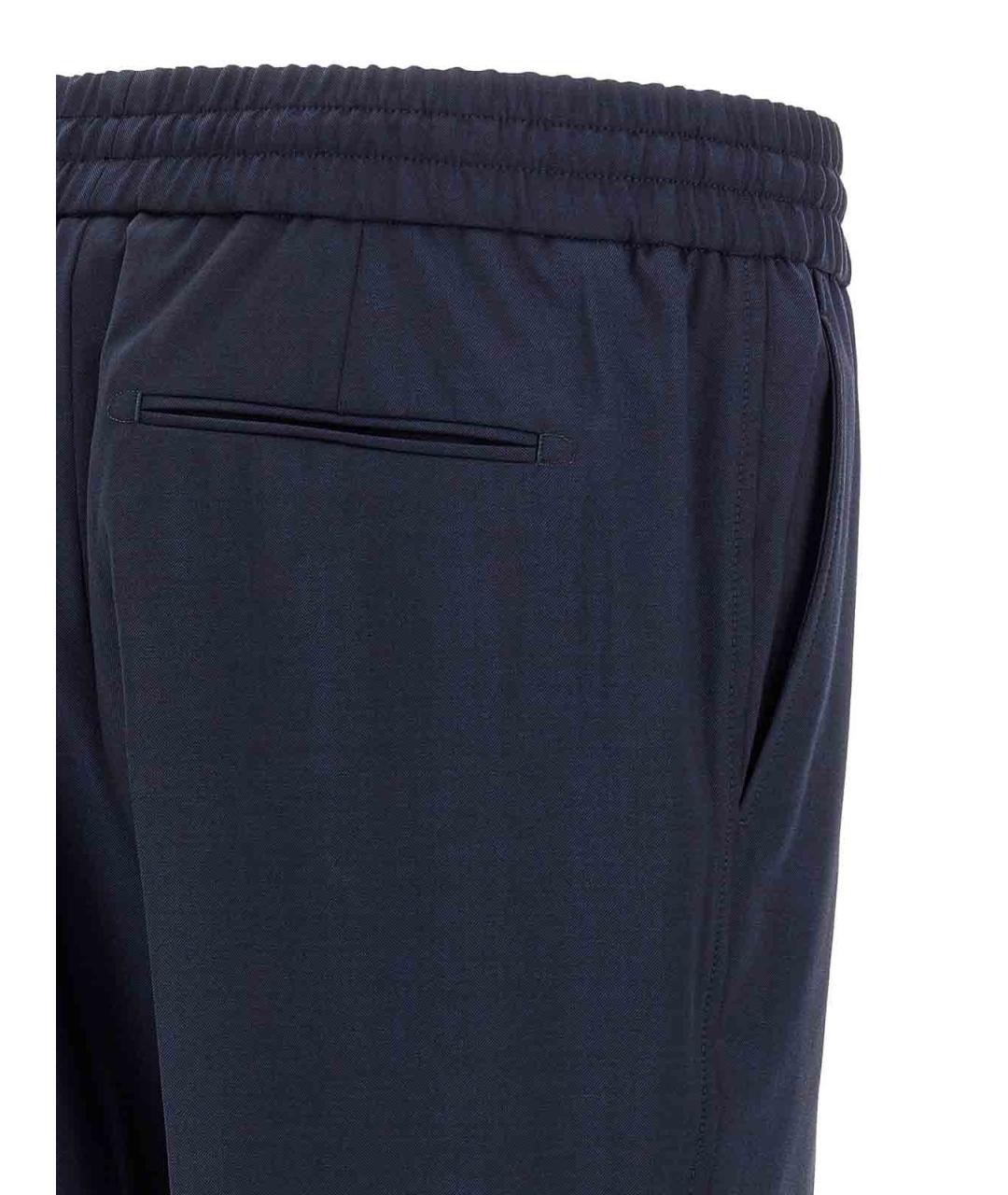 BRIONI Синие шерстяные повседневные брюки, фото 4