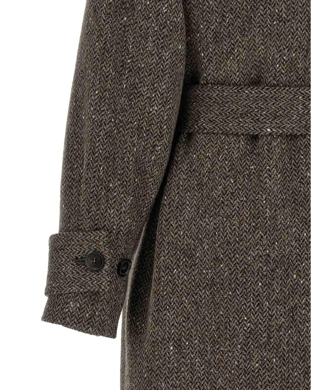 KITON Коричневое шерстяное пальто, фото 4