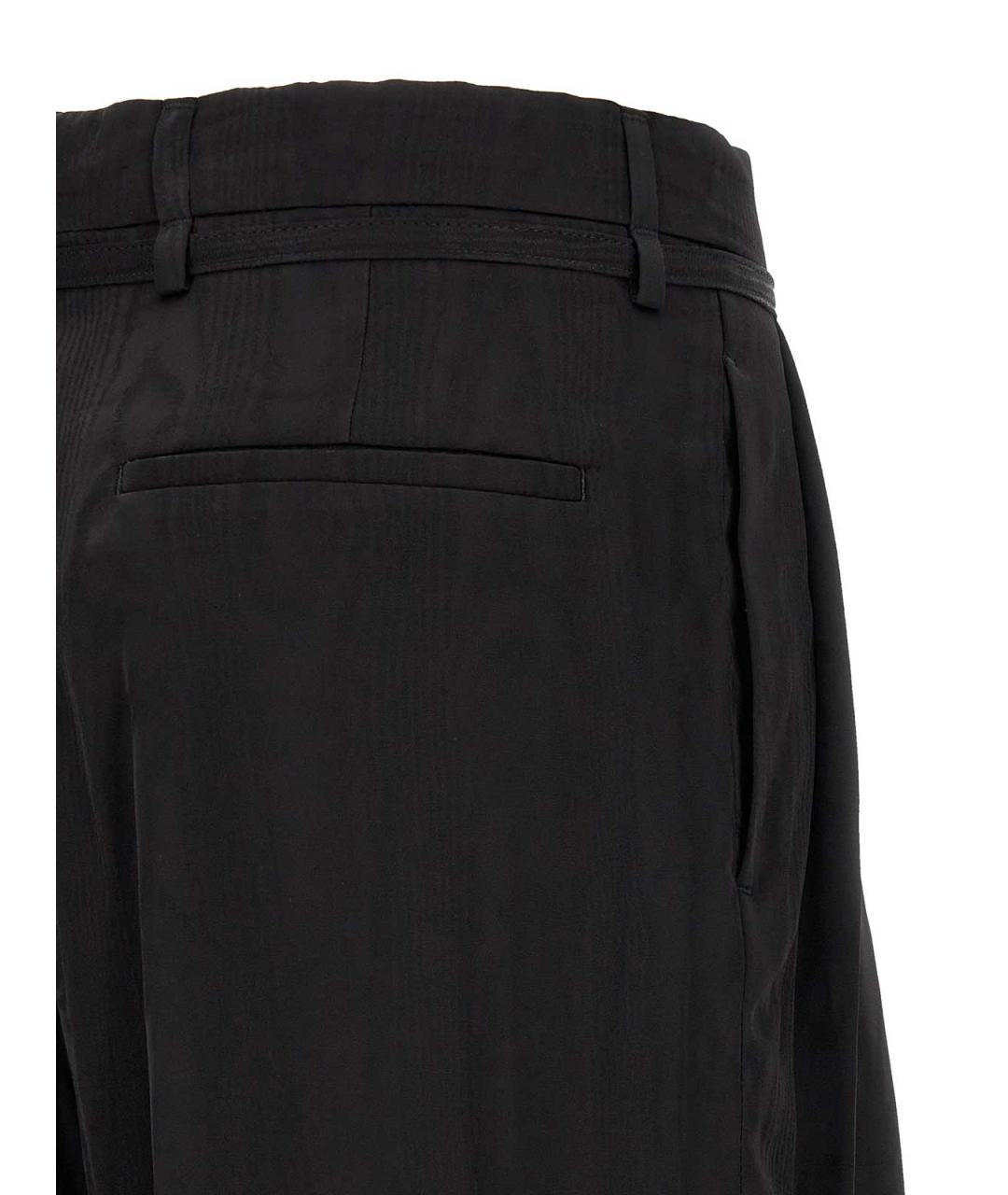 DRIES VAN NOTEN Черные хлопковые прямые брюки, фото 4