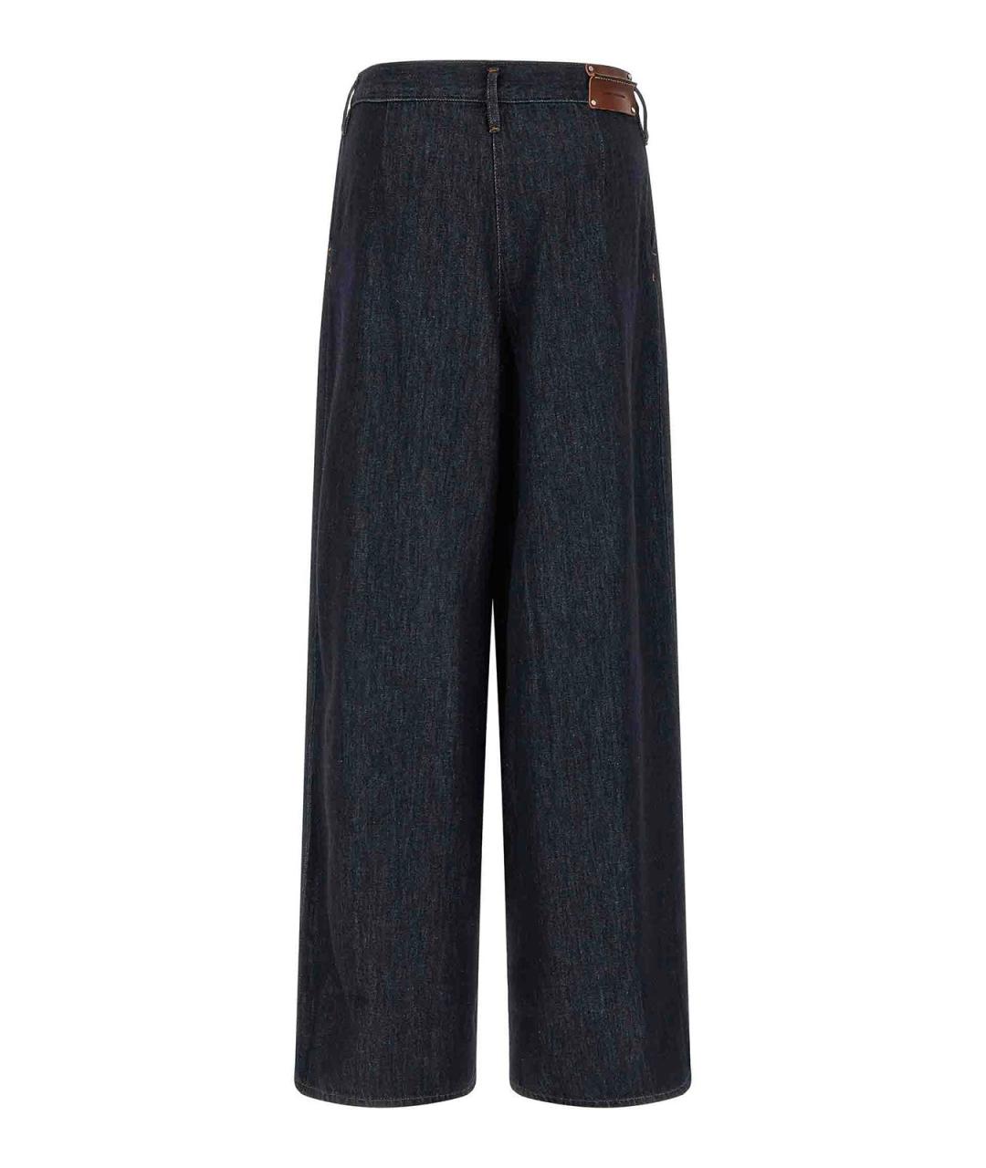 DRIES VAN NOTEN Синие хлопковые прямые джинсы, фото 2