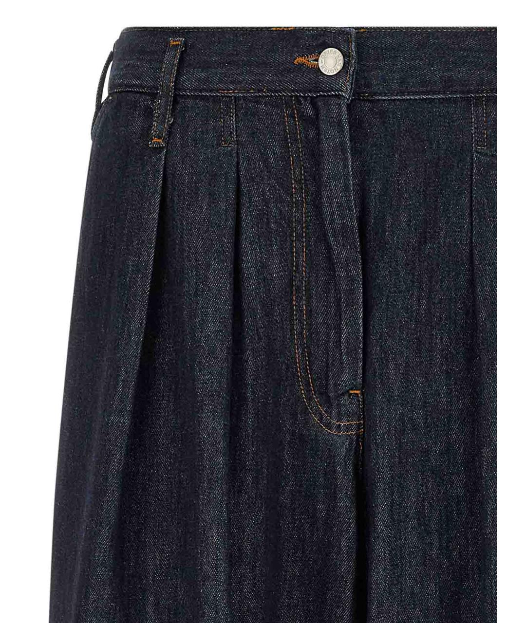 DRIES VAN NOTEN Синие хлопковые прямые джинсы, фото 3