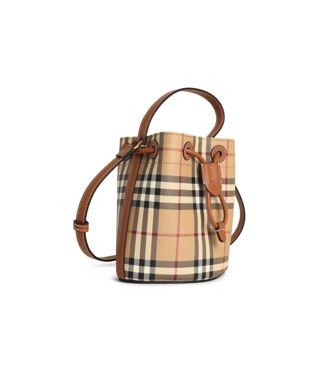 BURBERRY Бежевая кожаная сумка с короткими ручками, фото 2