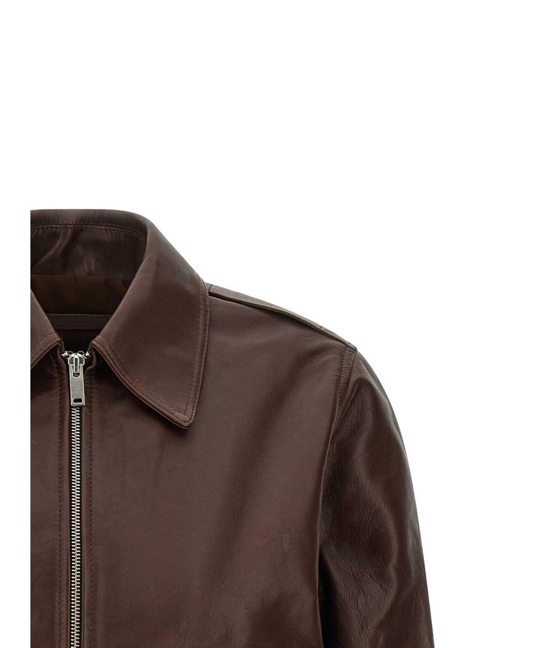 A.P.C. Коричневая кожаная куртка, фото 3