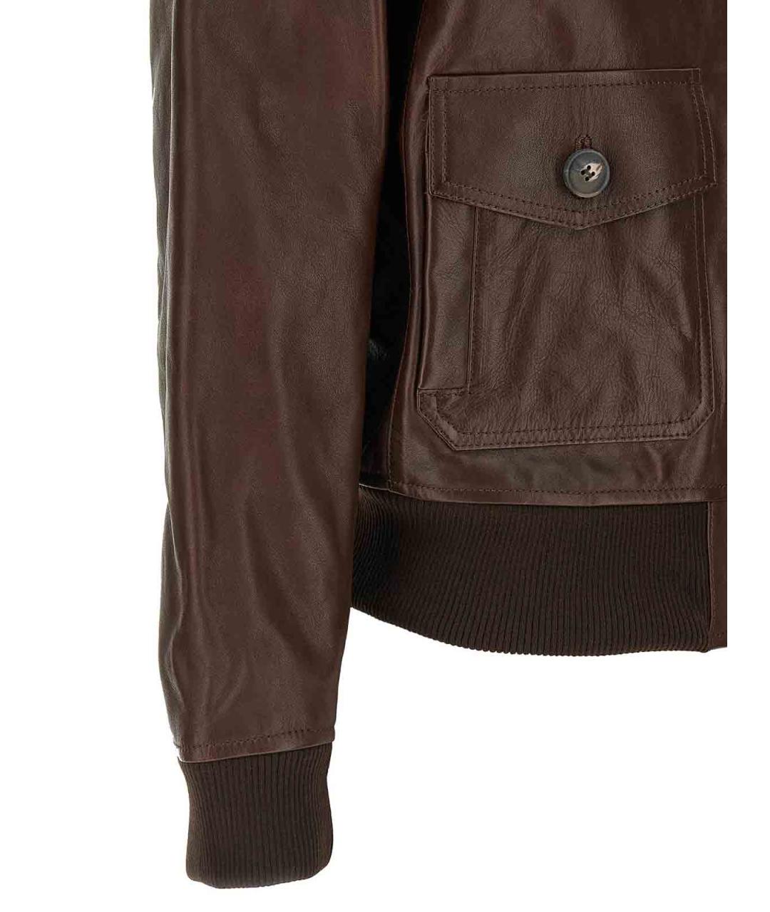 A.P.C. Коричневая кожаная куртка, фото 4