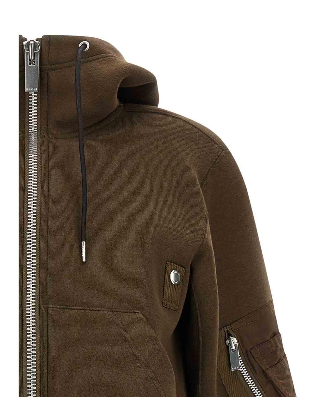 SACAI Коричневая хлопковая куртка, фото 4