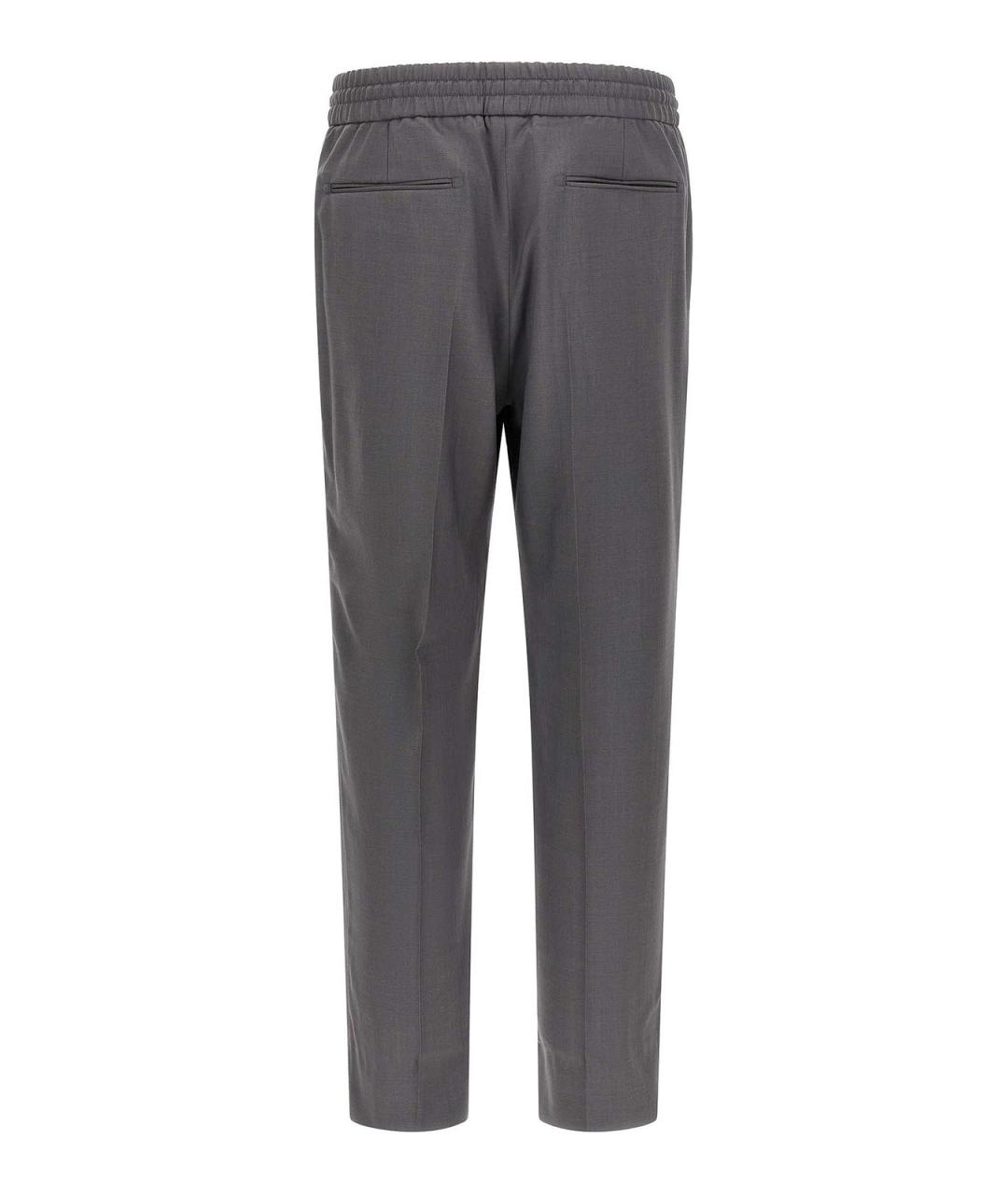 BRIONI Серые шерстяные повседневные брюки, фото 2