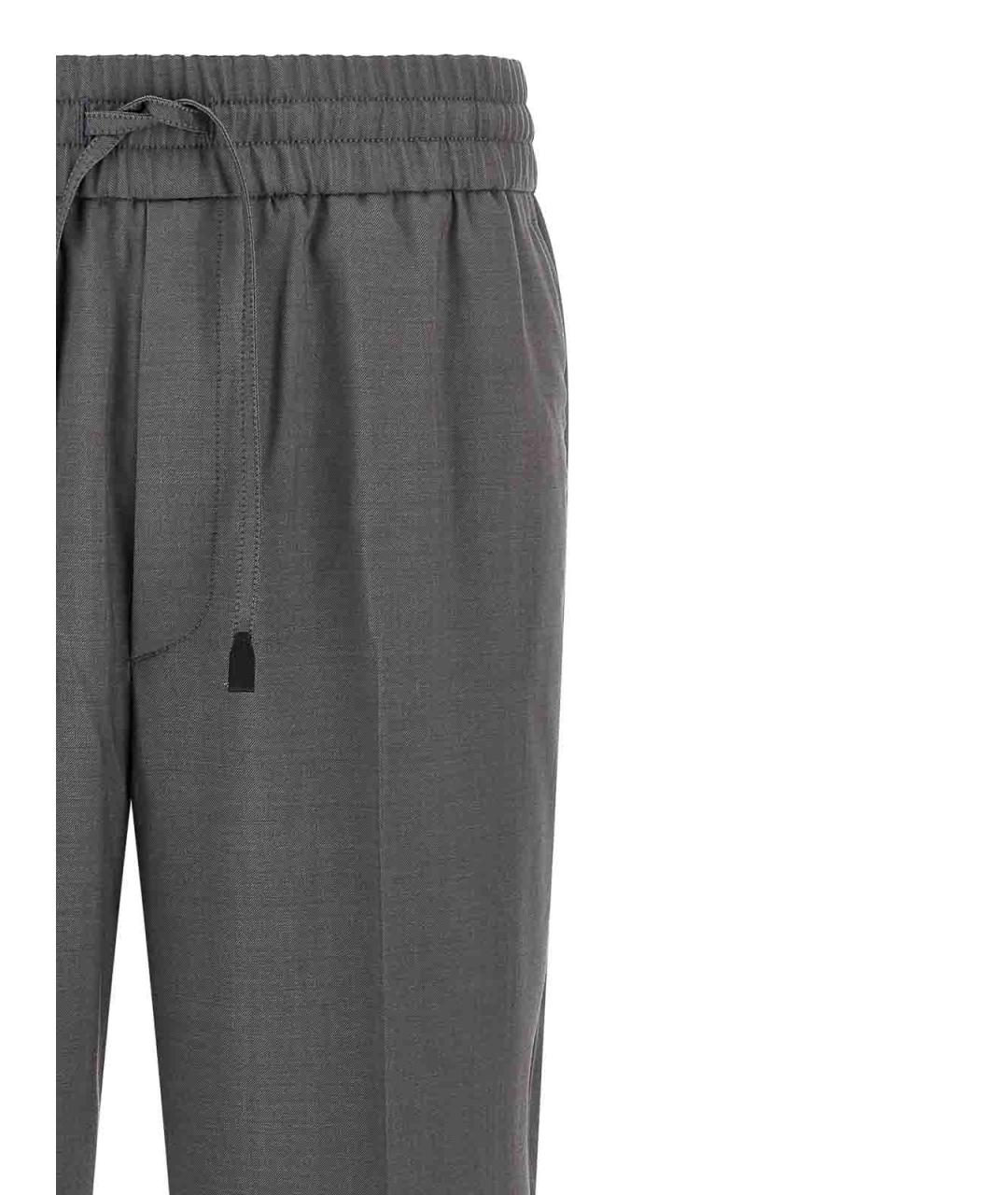 BRIONI Серые шерстяные повседневные брюки, фото 3
