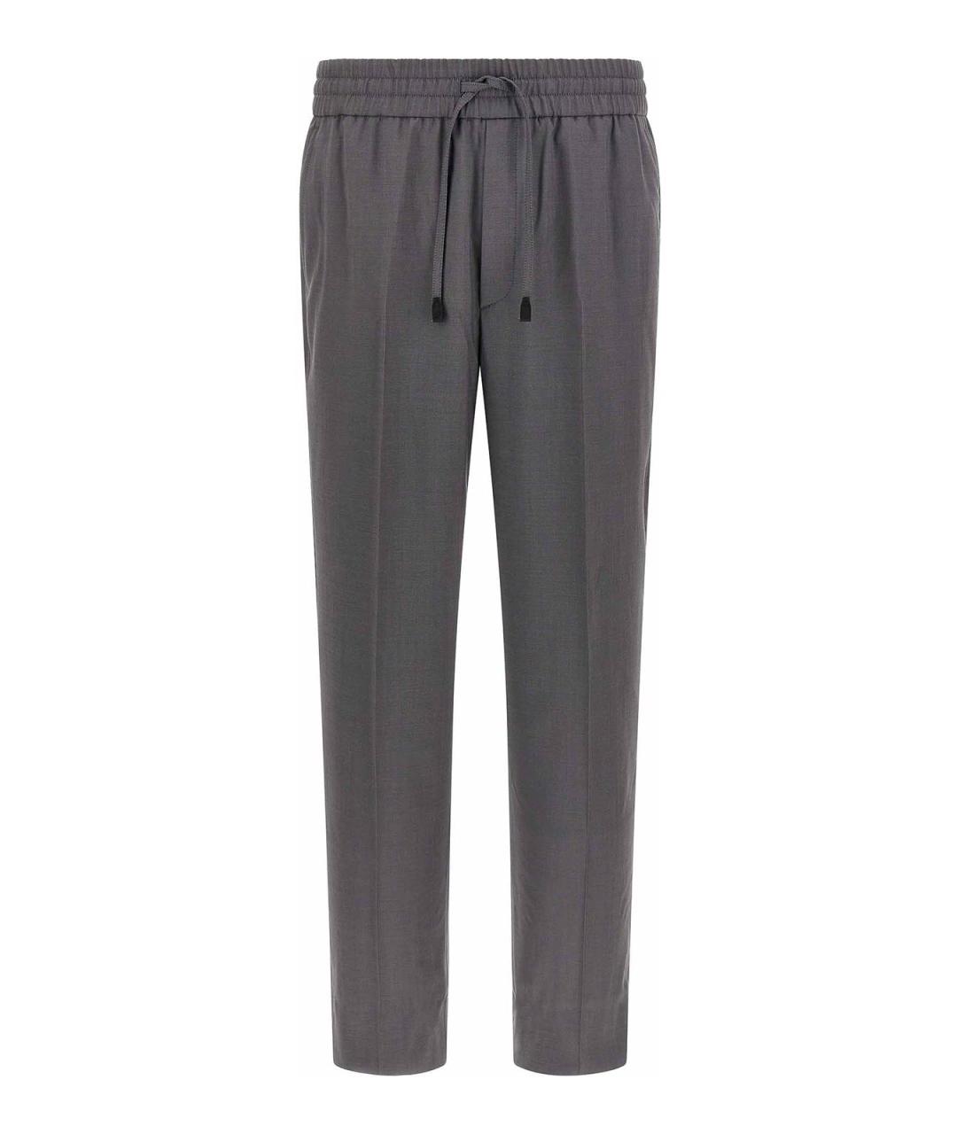 BRIONI Серые шерстяные повседневные брюки, фото 1
