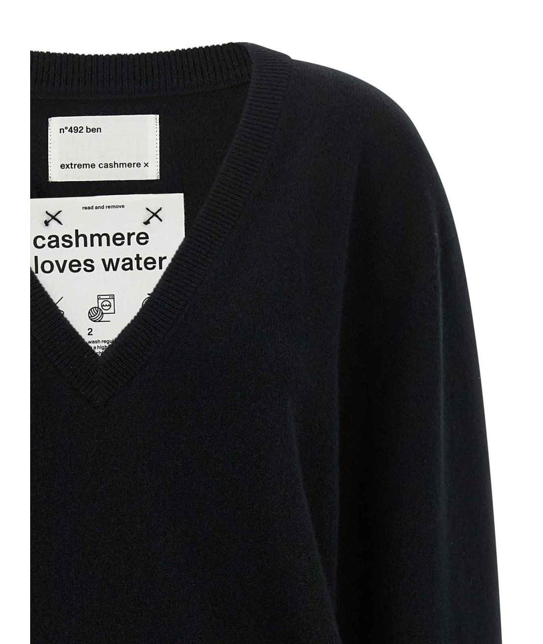 EXTREME CASHMERE Черный кашемировый джемпер / свитер, фото 3