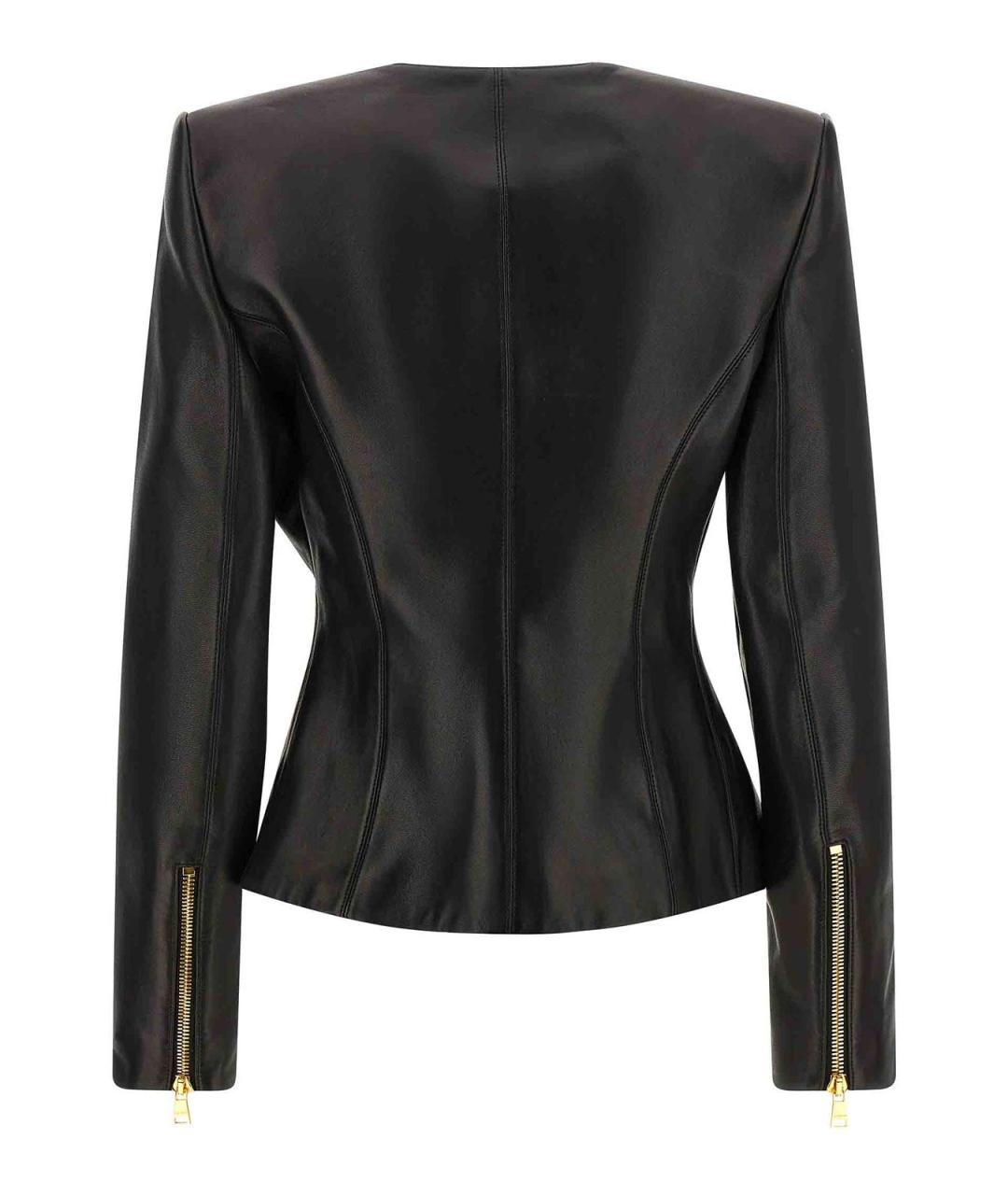 BALMAIN Черная кожаная куртка, фото 2