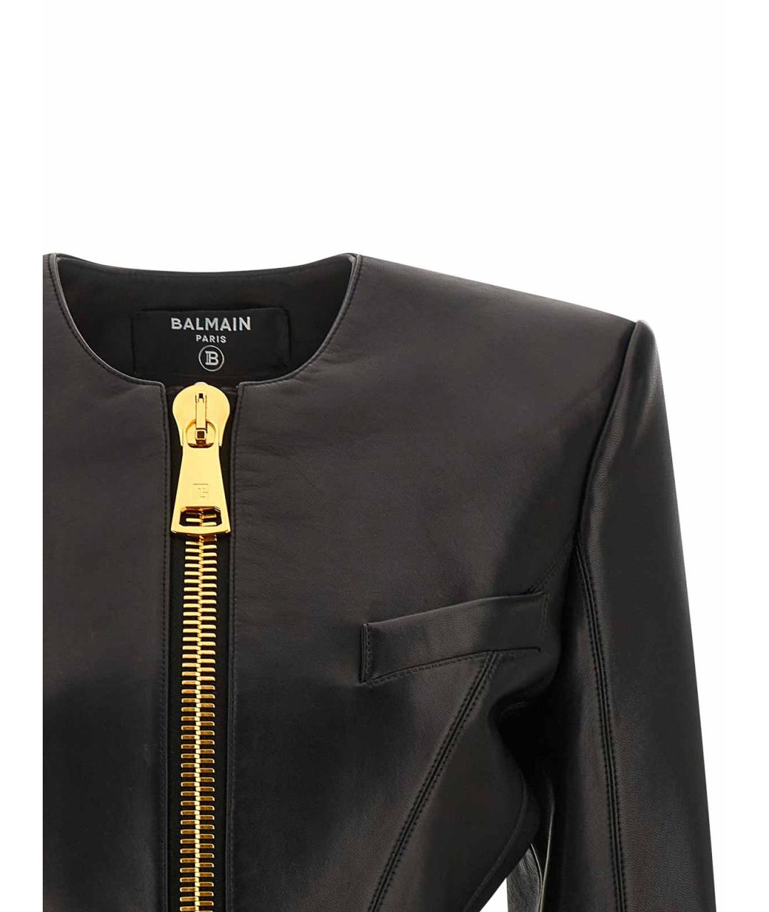 BALMAIN Черная кожаная куртка, фото 3