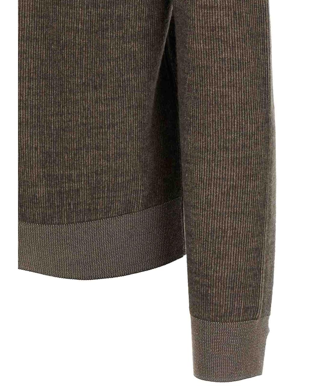 BRIONI Коричневый кашемировый джемпер / свитер, фото 4