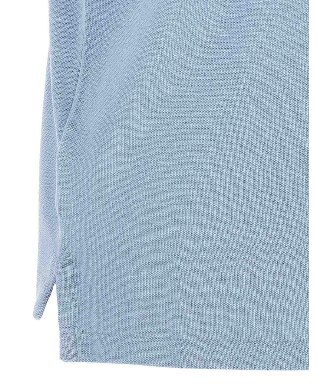 POLO RALPH LAUREN Голубое хлопковое поло с коротким рукавом, фото 4
