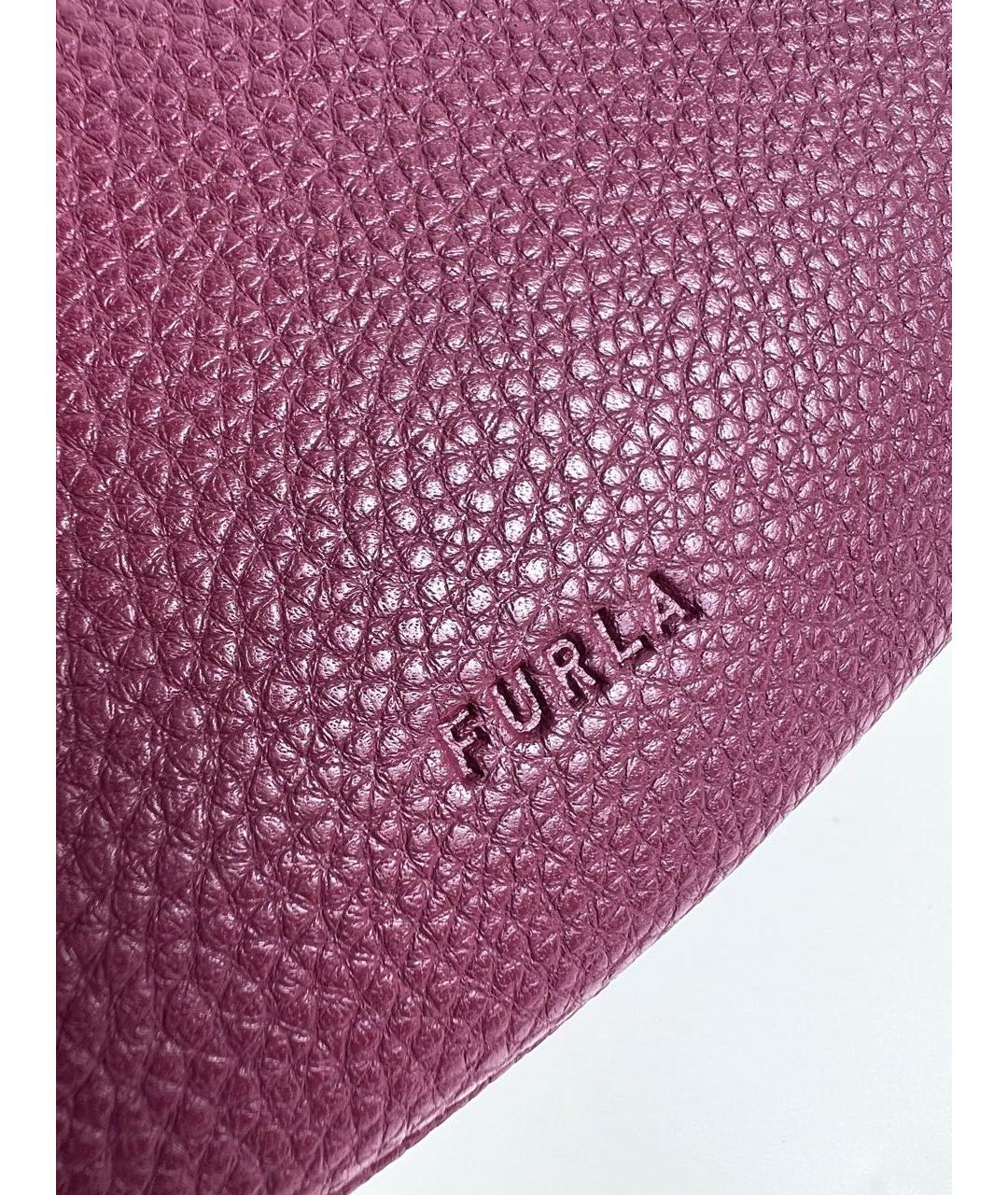 FURLA Бордовая кожаная сумка через плечо, фото 6