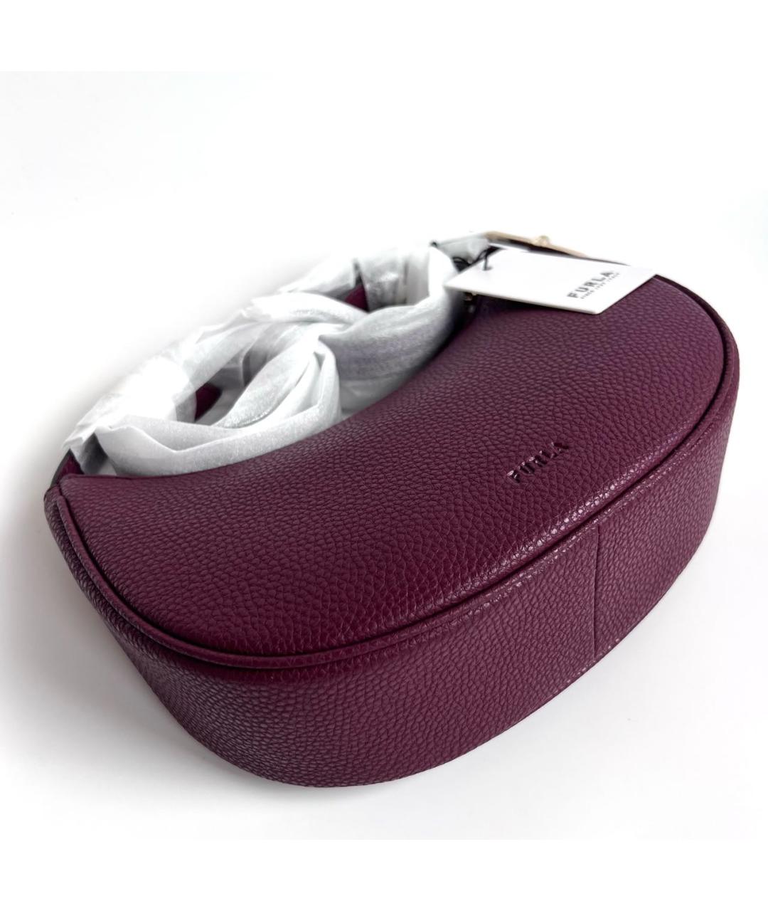 FURLA Бордовая кожаная сумка через плечо, фото 7