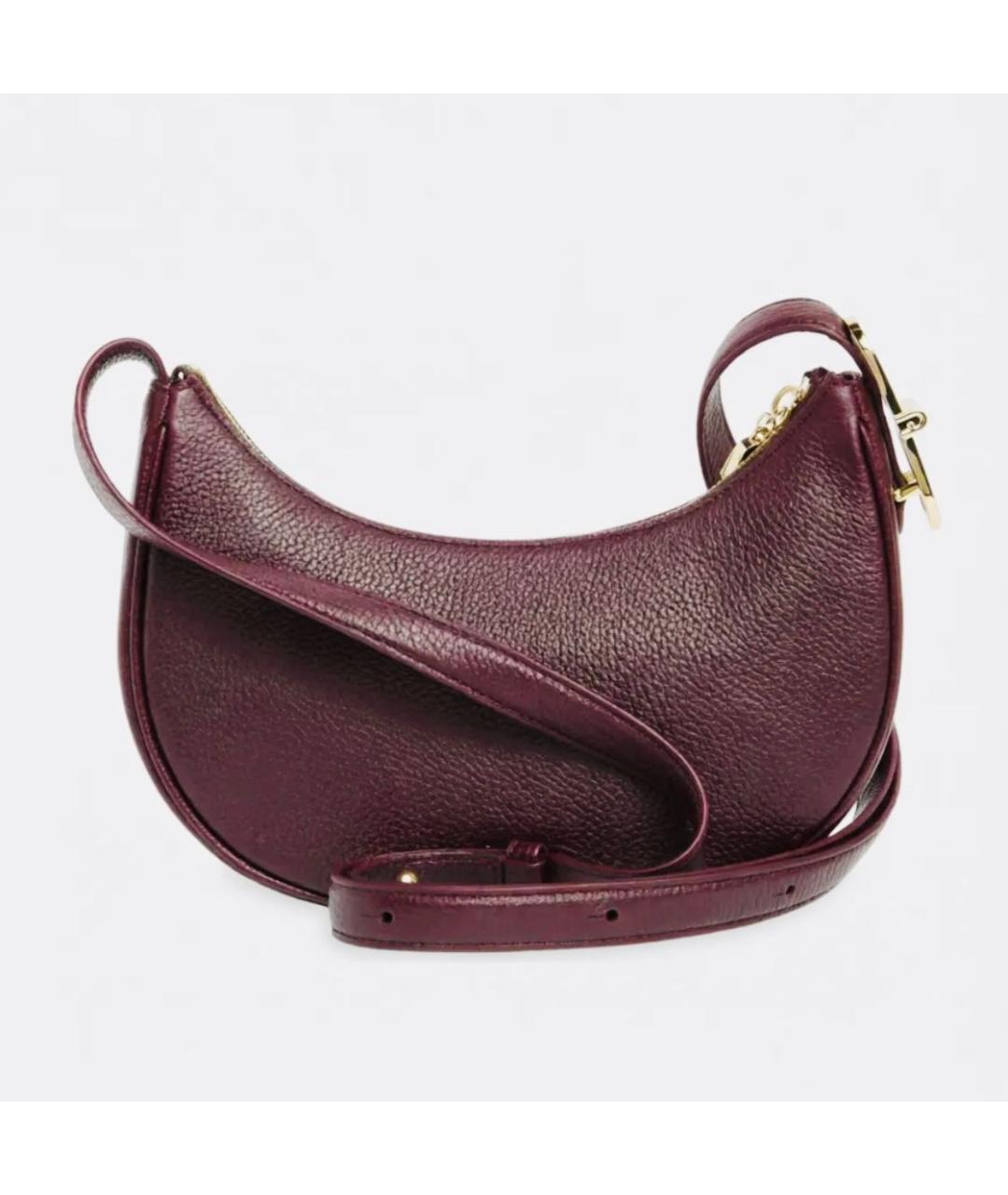 FURLA Бордовая кожаная сумка через плечо, фото 9