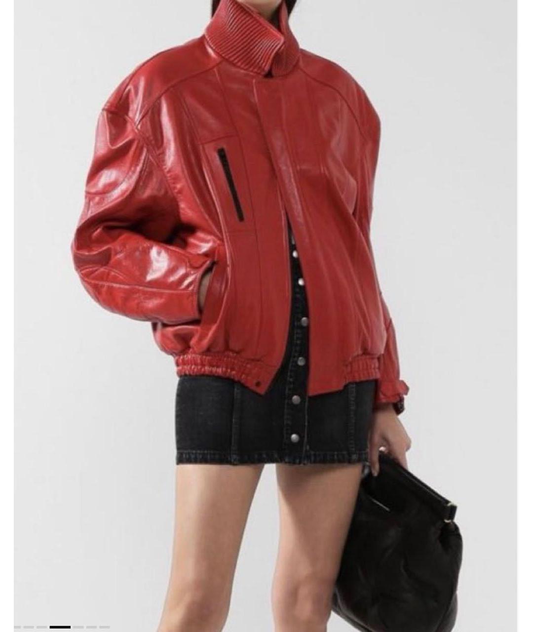 BALENCIAGA Красная кожаная куртка, фото 5