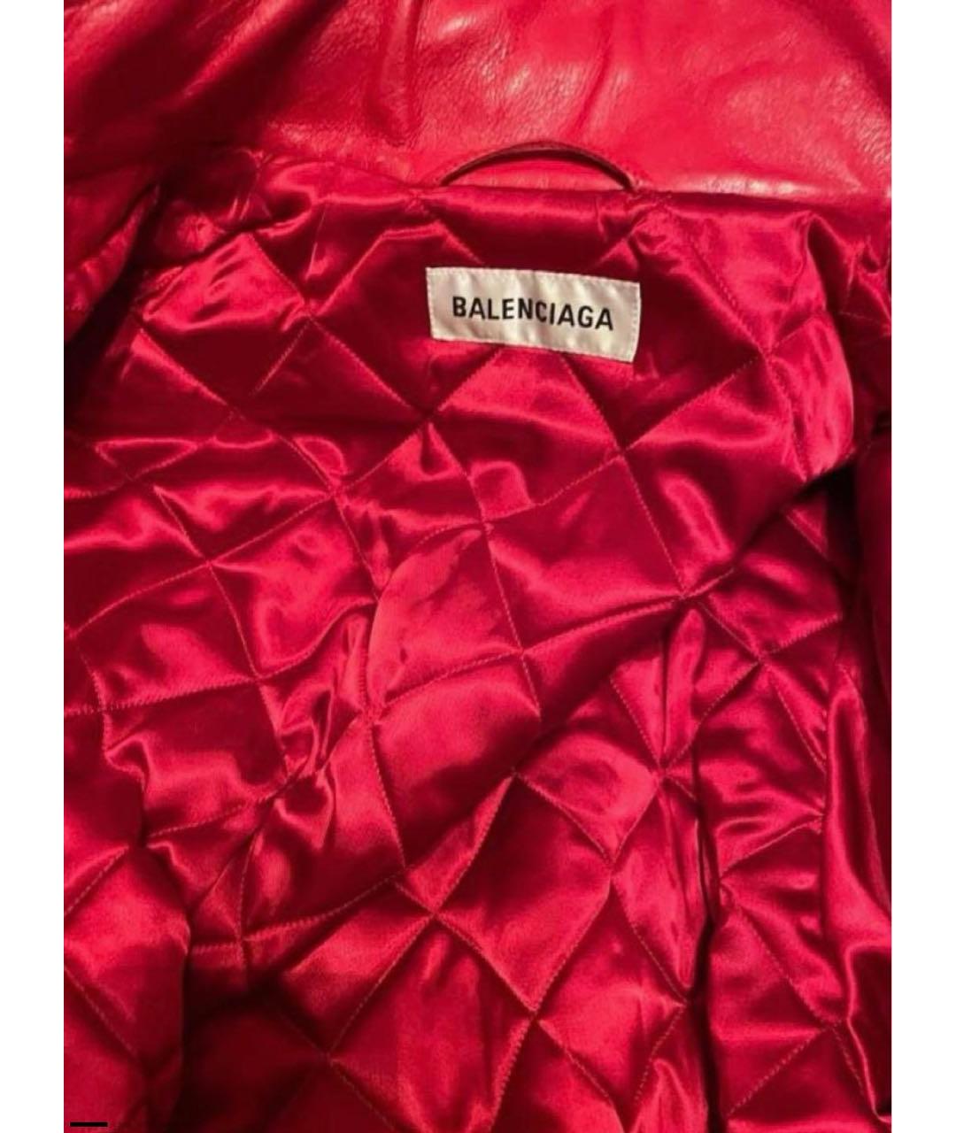 BALENCIAGA Красная кожаная куртка, фото 4