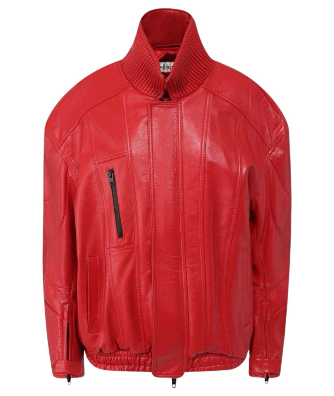 BALENCIAGA Красная кожаная куртка, фото 1