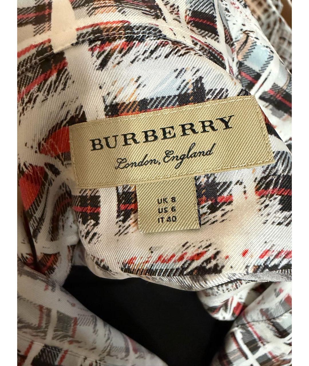 BURBERRY Белая шелковая блузы, фото 3