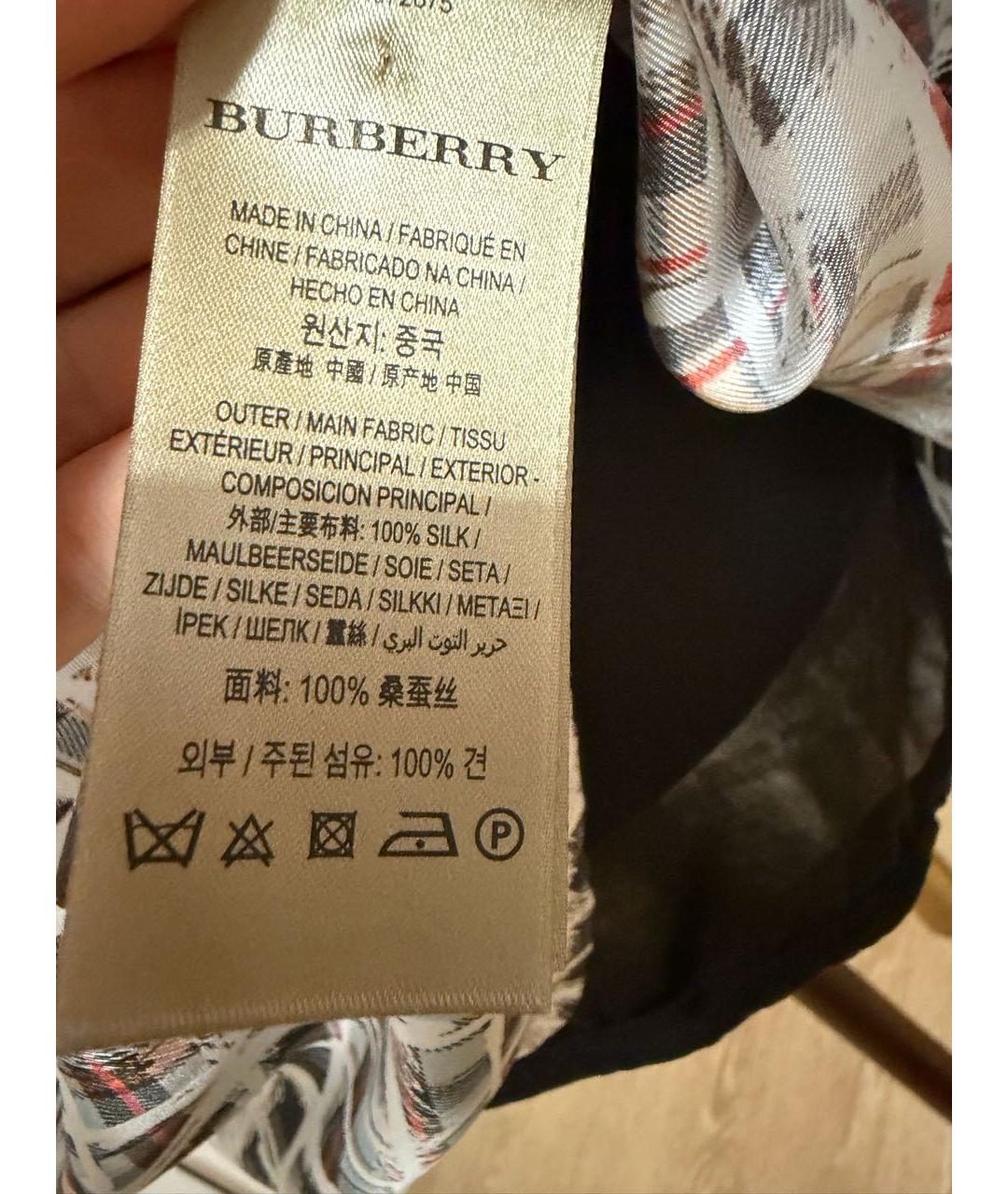 BURBERRY Белая шелковая блузы, фото 4