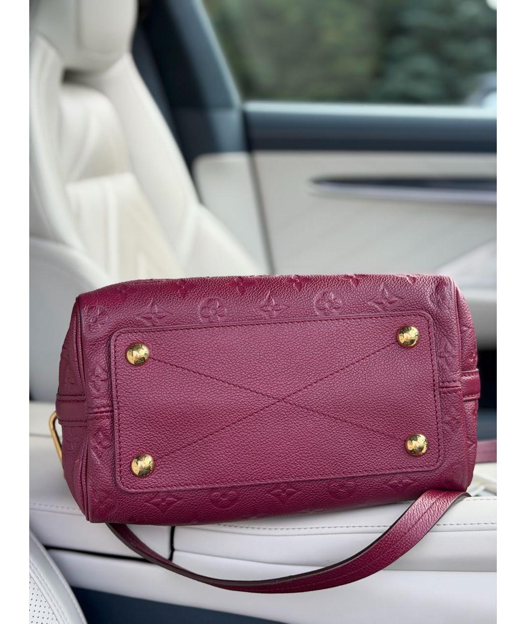 LOUIS VUITTON Бордовая кожаная сумка с короткими ручками, фото 5