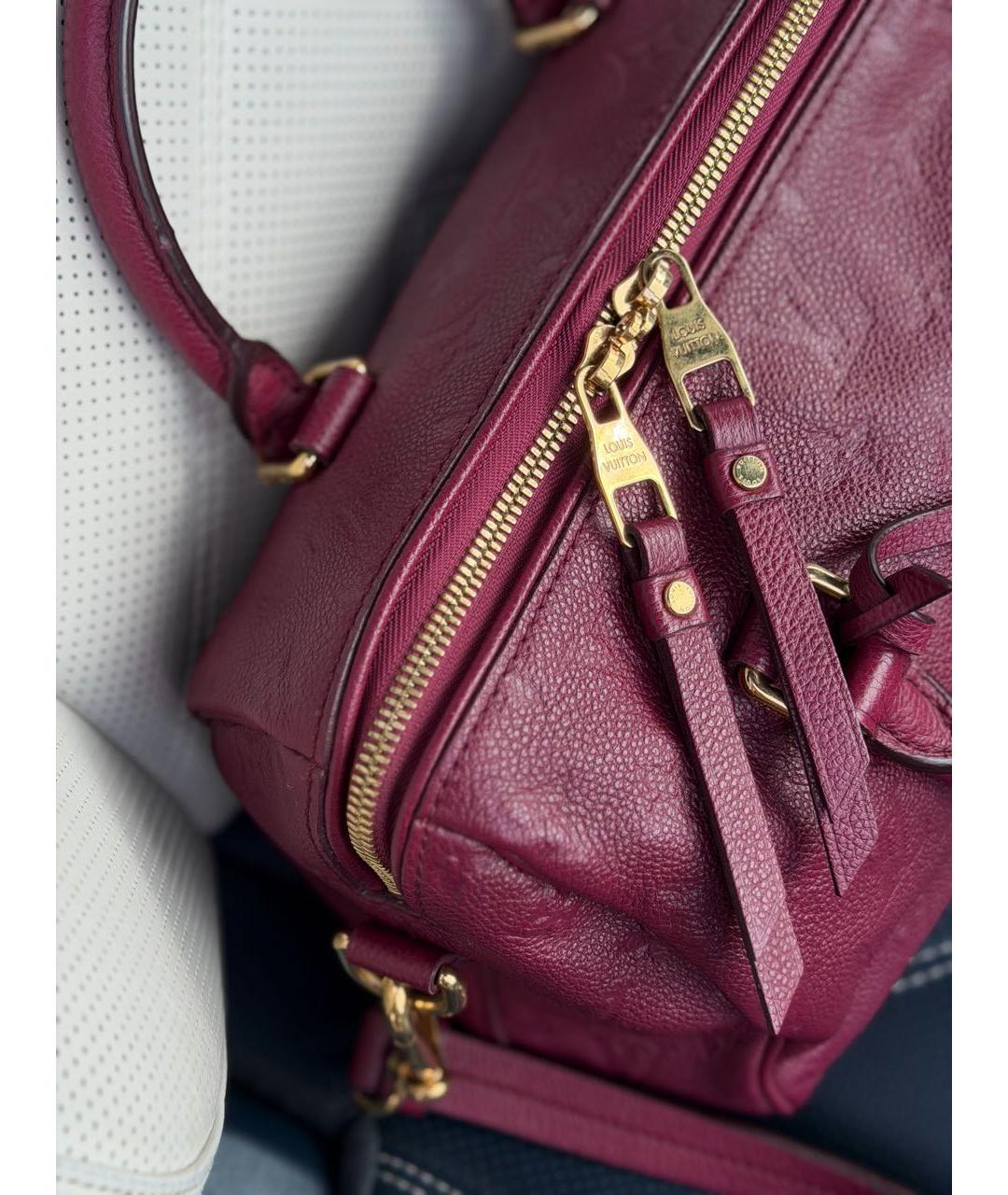 LOUIS VUITTON Бордовая кожаная сумка с короткими ручками, фото 7