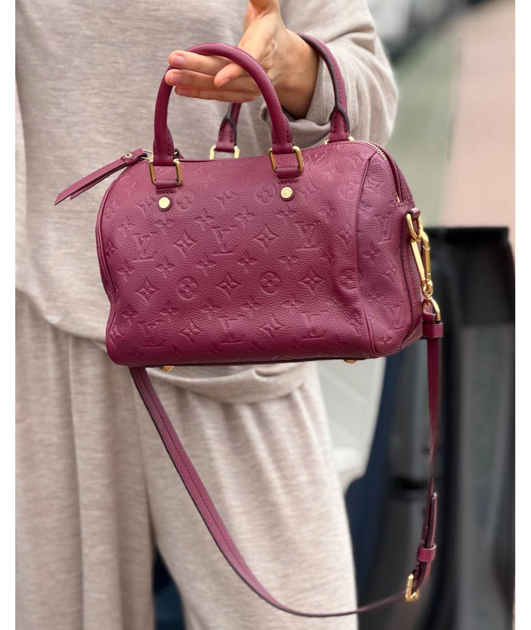 LOUIS VUITTON Бордовая кожаная сумка с короткими ручками, фото 2