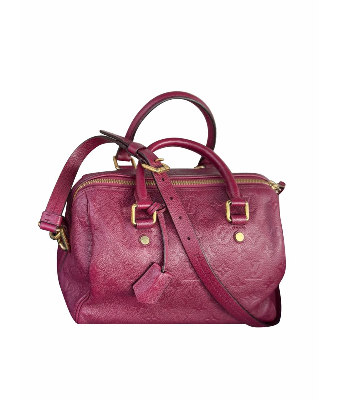 LOUIS VUITTON Бордовая кожаная сумка с короткими ручками, фото 1