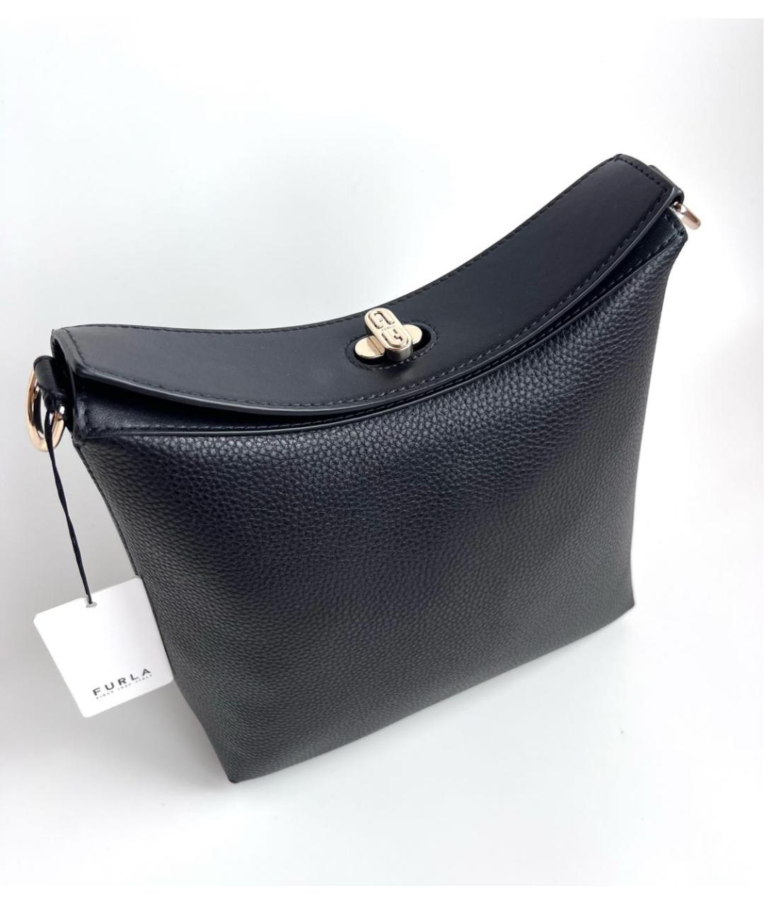 FURLA Черная кожаная сумка через плечо, фото 2