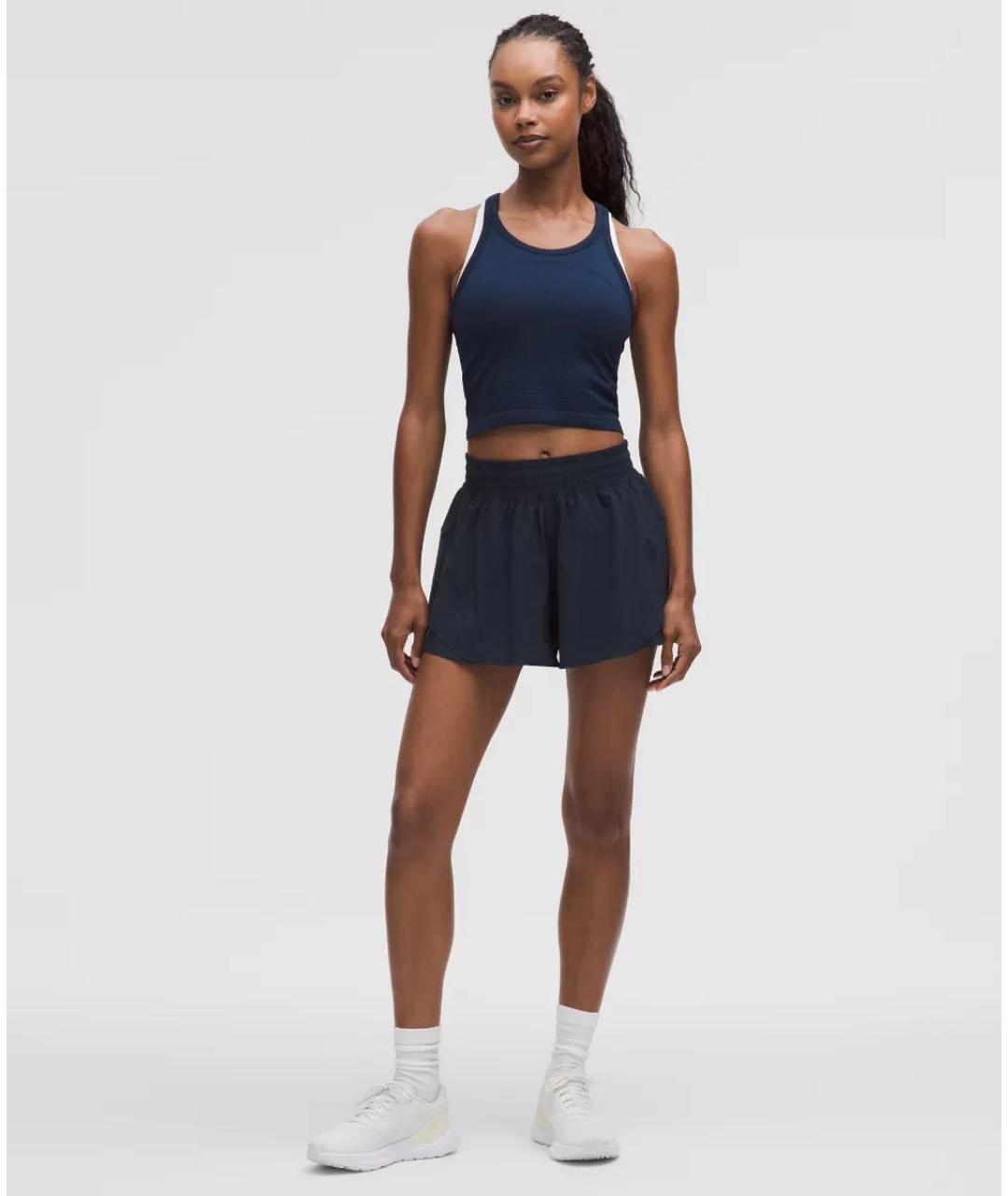 Lululemon Темно-синие полиэстеровые спортивные брюки и шорты, фото 2