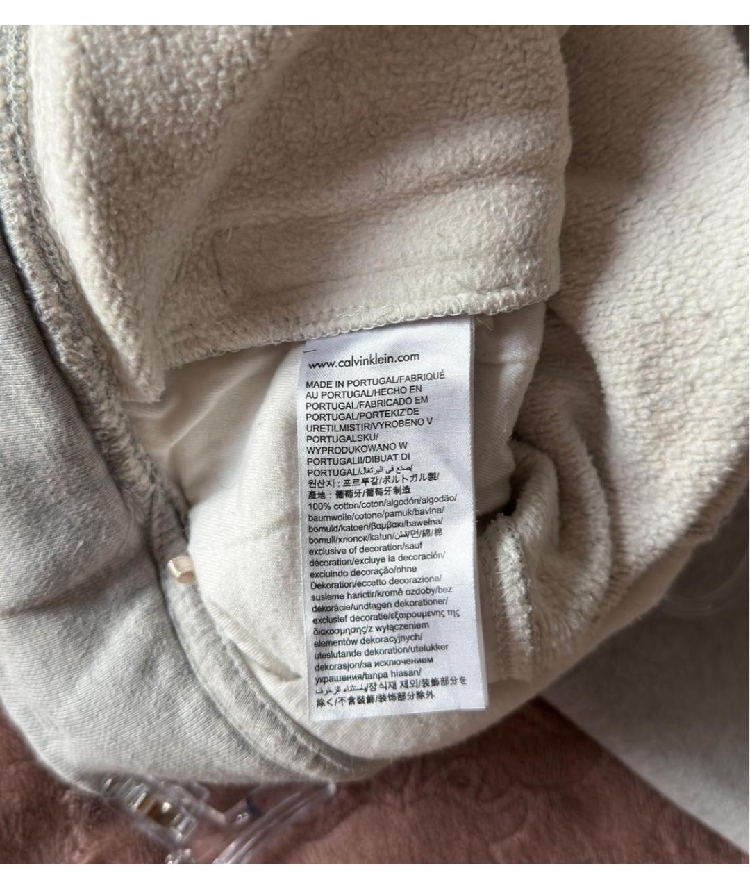 CALVIN KLEIN Серые хлопковые спортивные брюки и шорты, фото 3