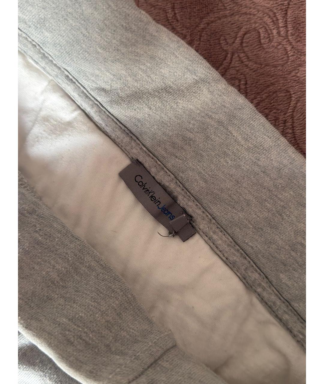 CALVIN KLEIN Серые хлопковые спортивные брюки и шорты, фото 2