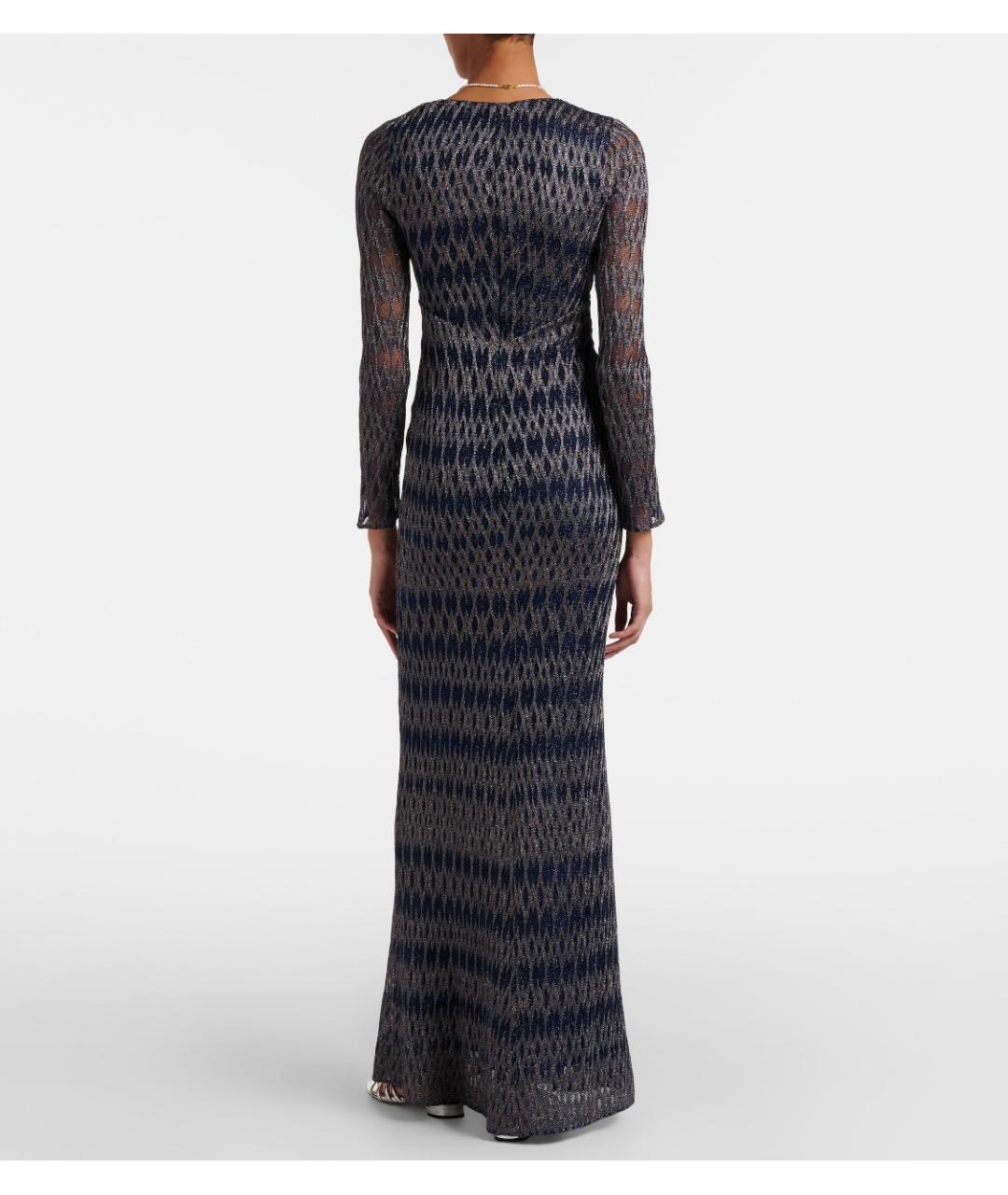 MISSONI Темно-синее вискозное вечернее платье, фото 3