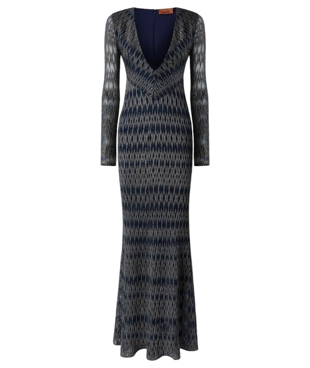 MISSONI Темно-синее вискозное вечернее платье, фото 1