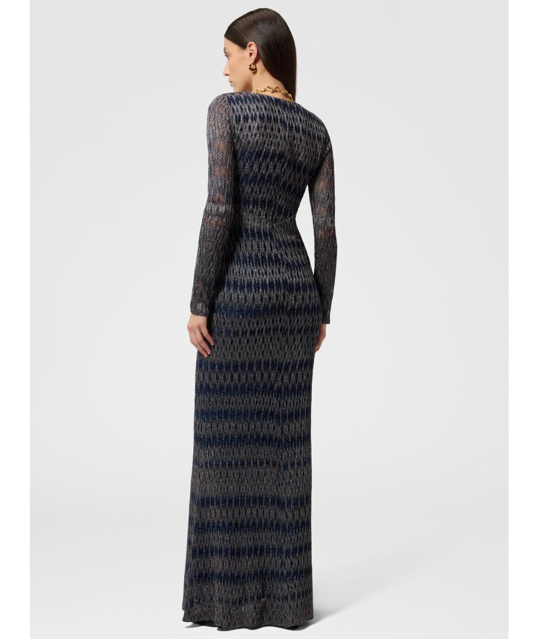 MISSONI Темно-синее вискозное вечернее платье, фото 7