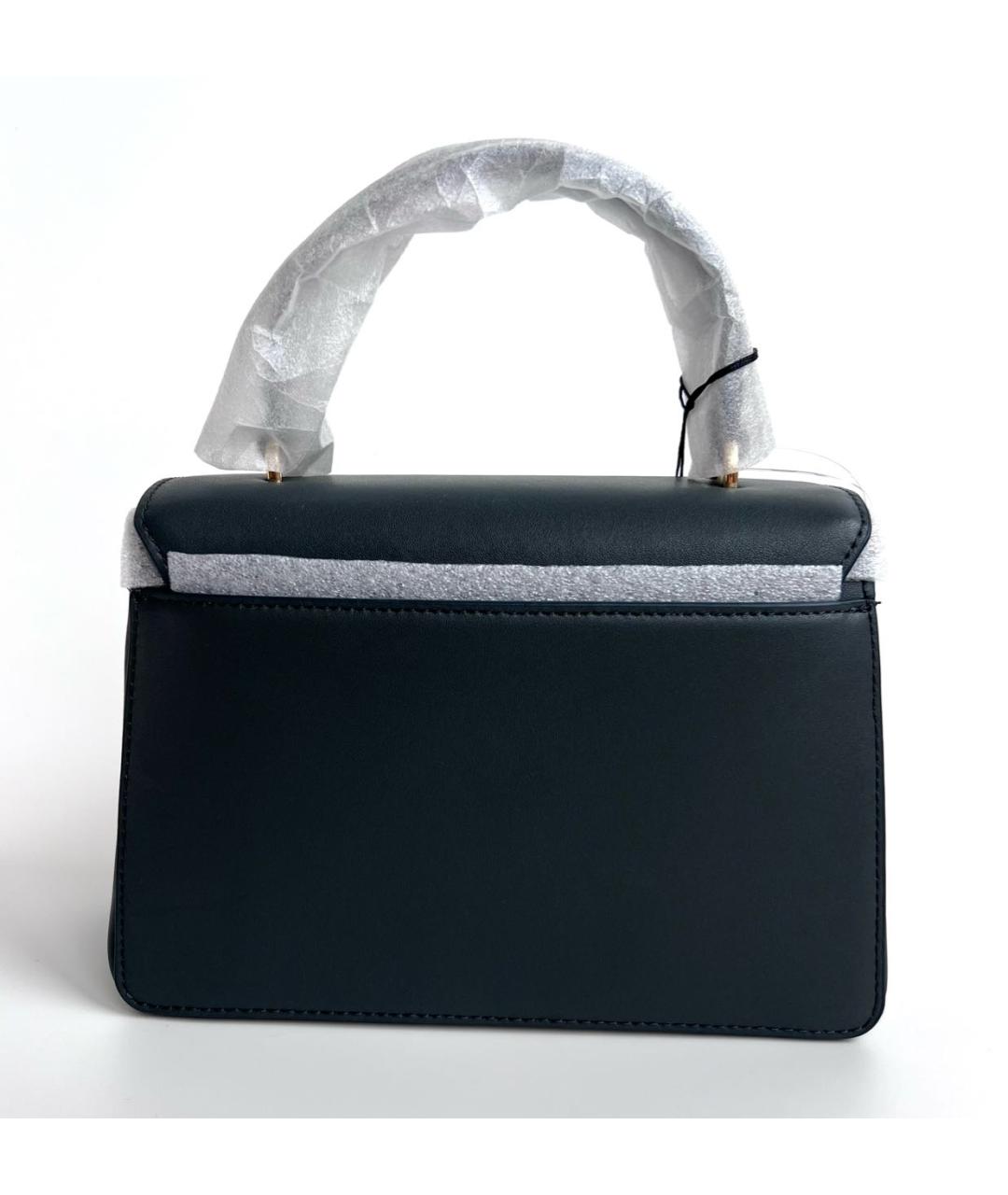 FURLA Антрацитовая кожаная сумка с короткими ручками, фото 3