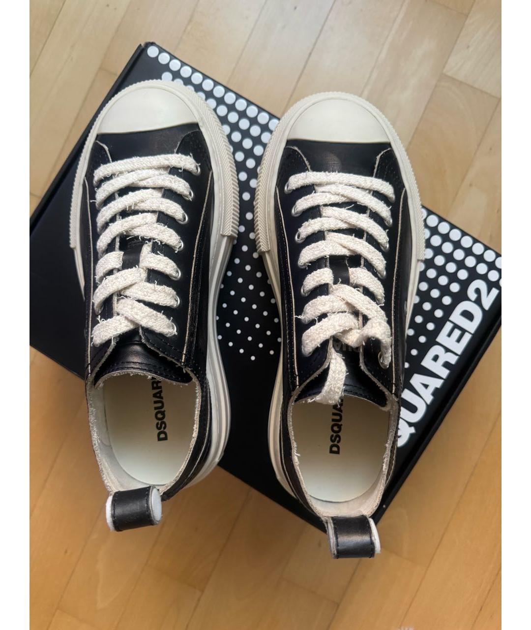 DSQUARED2 Черные кожаные кеды, фото 3