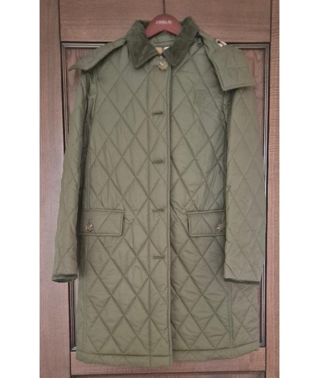 BURBERRY Зеленое нейлоновое пальто, фото 9