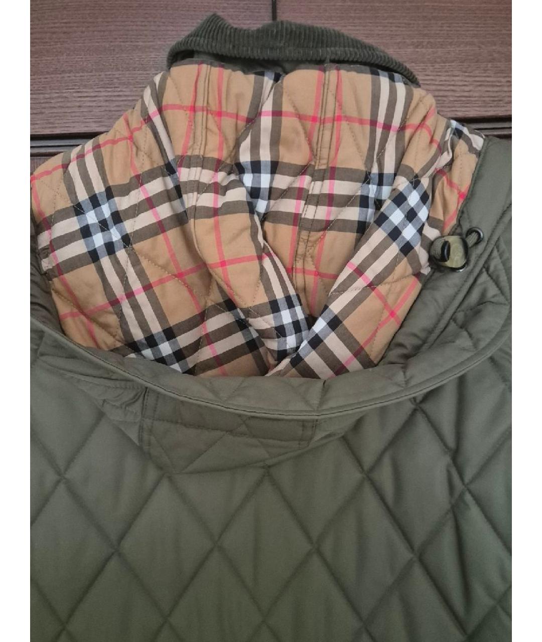 BURBERRY Зеленое нейлоновое пальто, фото 3