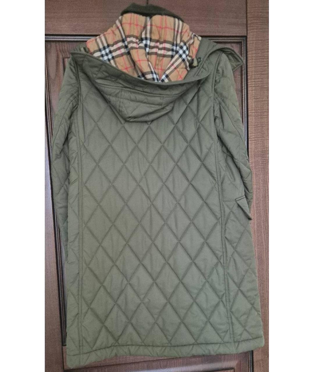 BURBERRY Зеленое нейлоновое пальто, фото 2