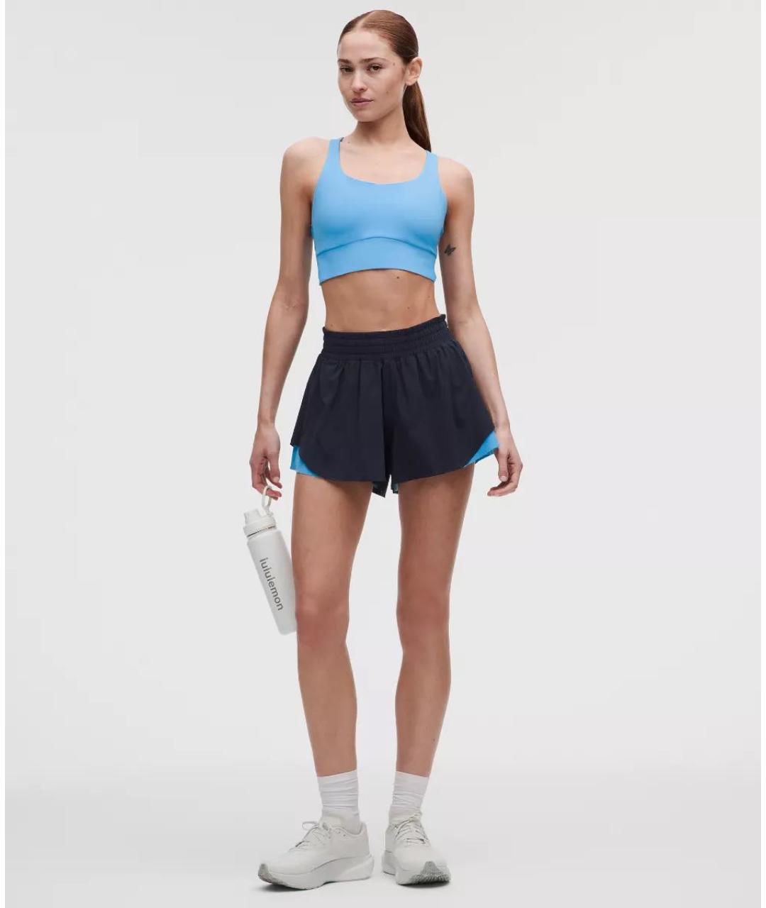 Lululemon Темно-синие полиэстеровые спортивные брюки и шорты, фото 5