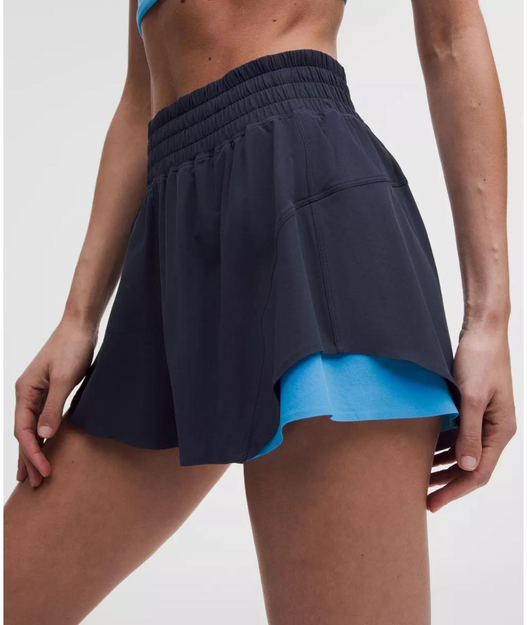Lululemon Темно-синие полиэстеровые спортивные брюки и шорты, фото 2