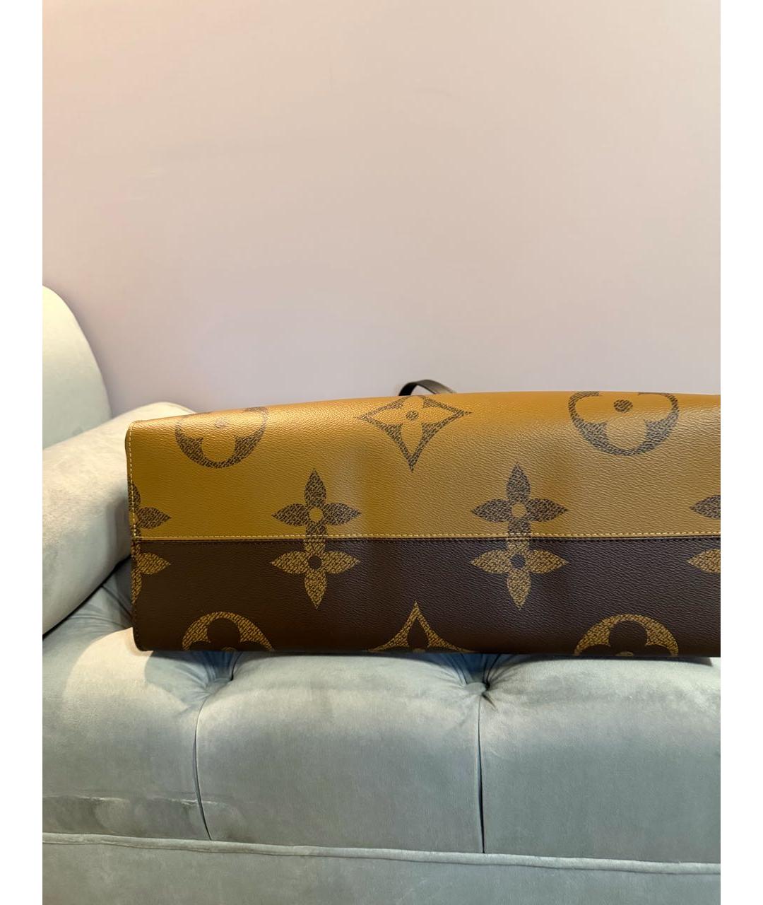 LOUIS VUITTON Коричневая сумка тоут из канвы, фото 3